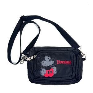 Disneyland Resort Black Mickey Mouse Crossbody Fanny Pack Waist Belt Bag